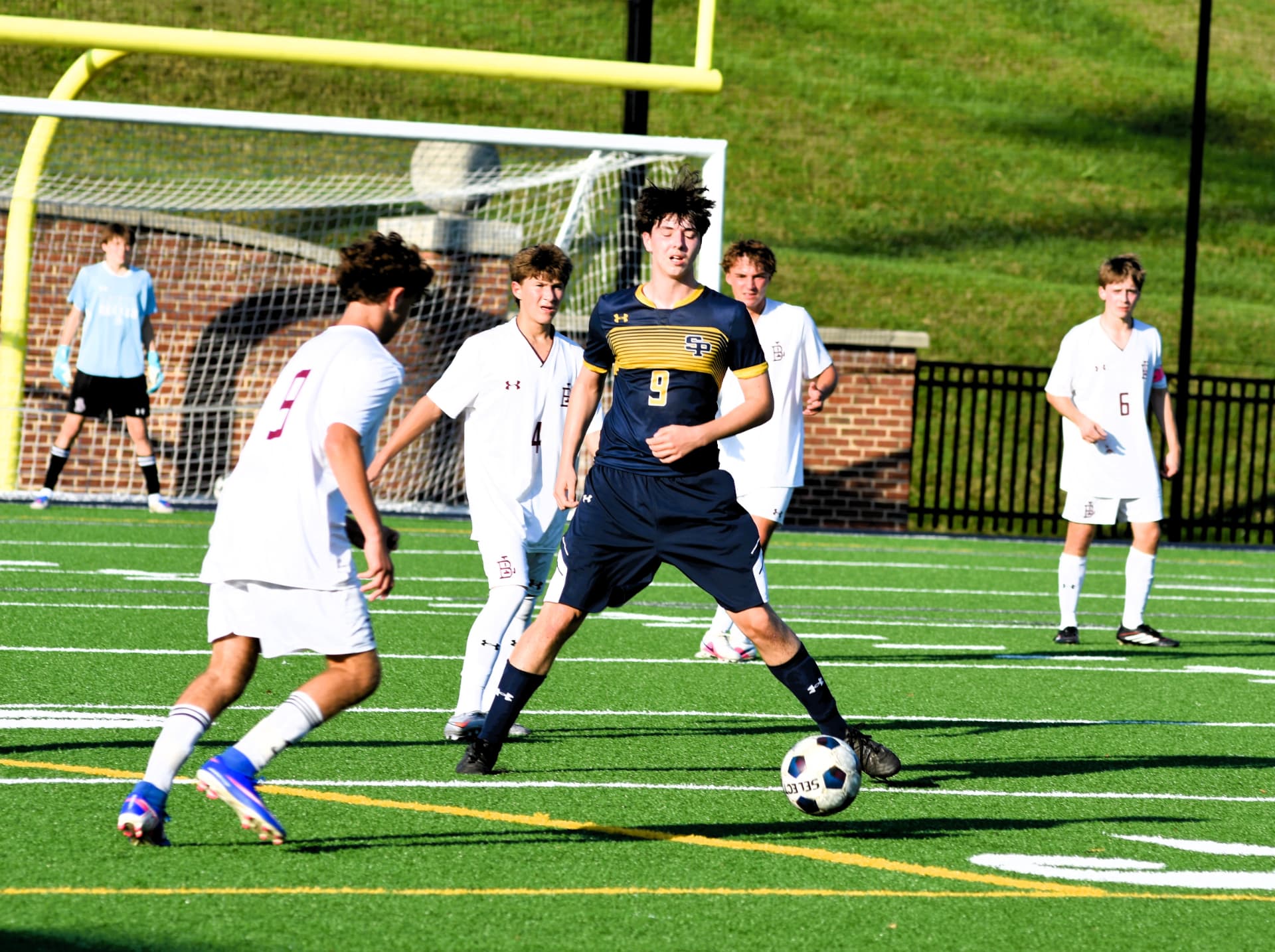 JV Crusaders soccer game action against BL