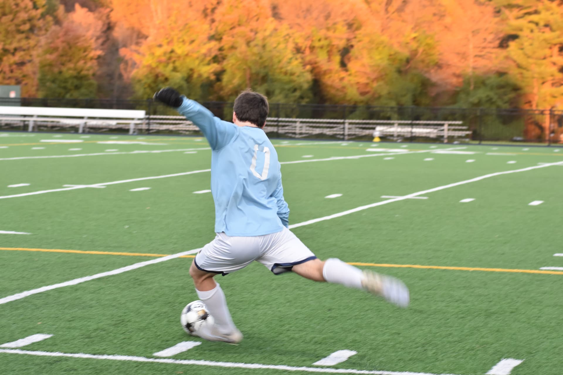 SP goalkeeper kicks the ball upfield