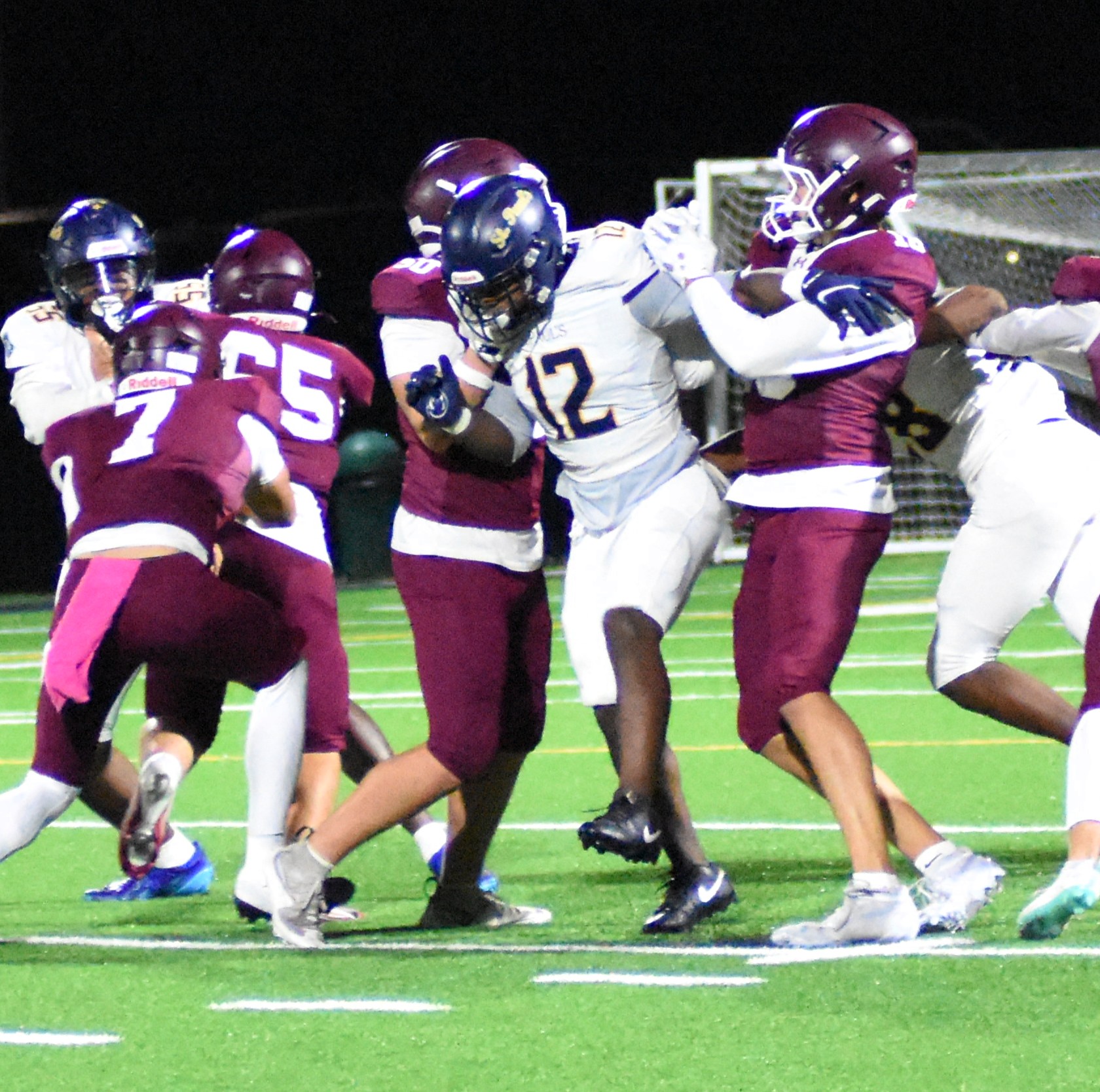SP Football v. Severn action under the lights