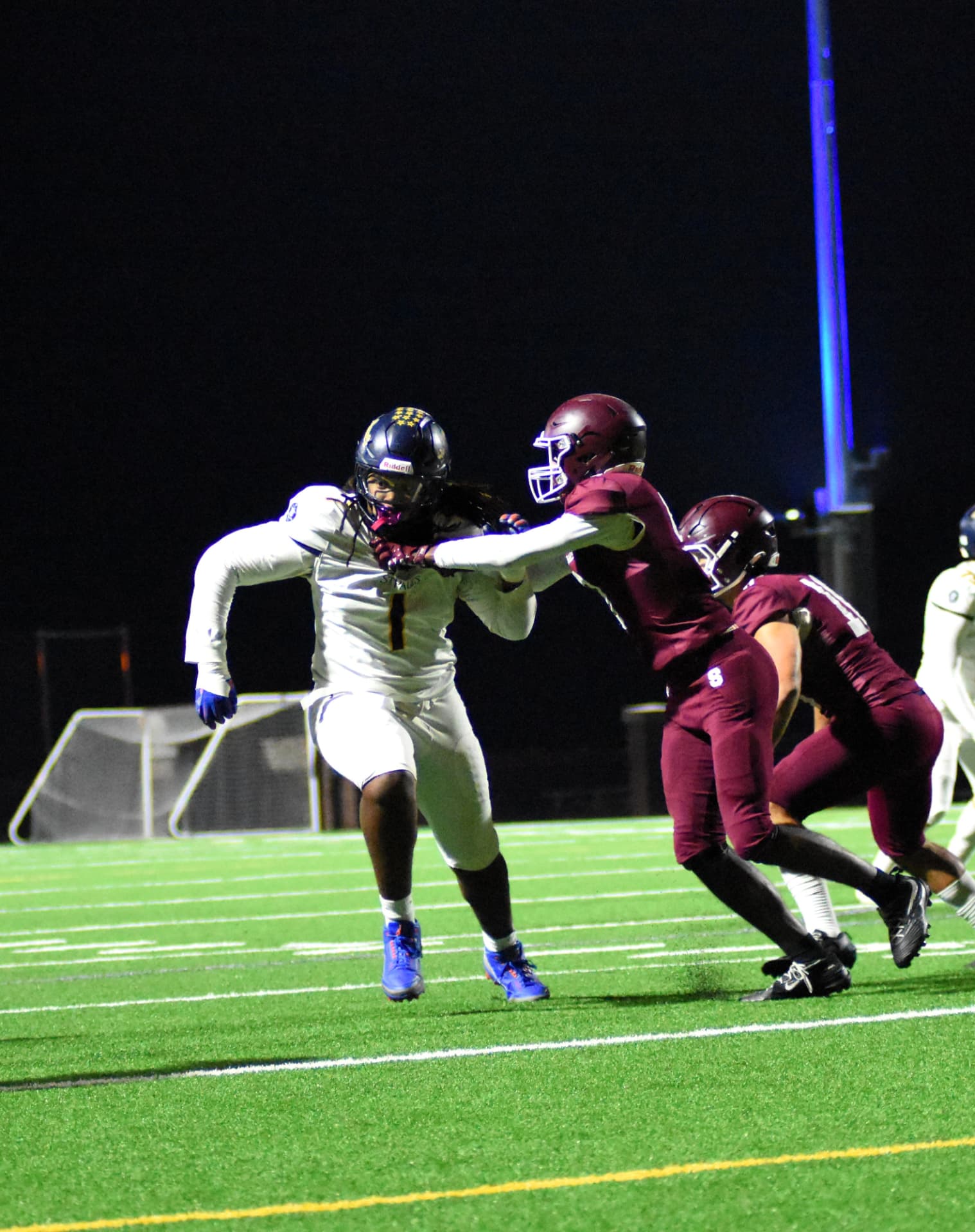SP Football v. Severn action under the lights