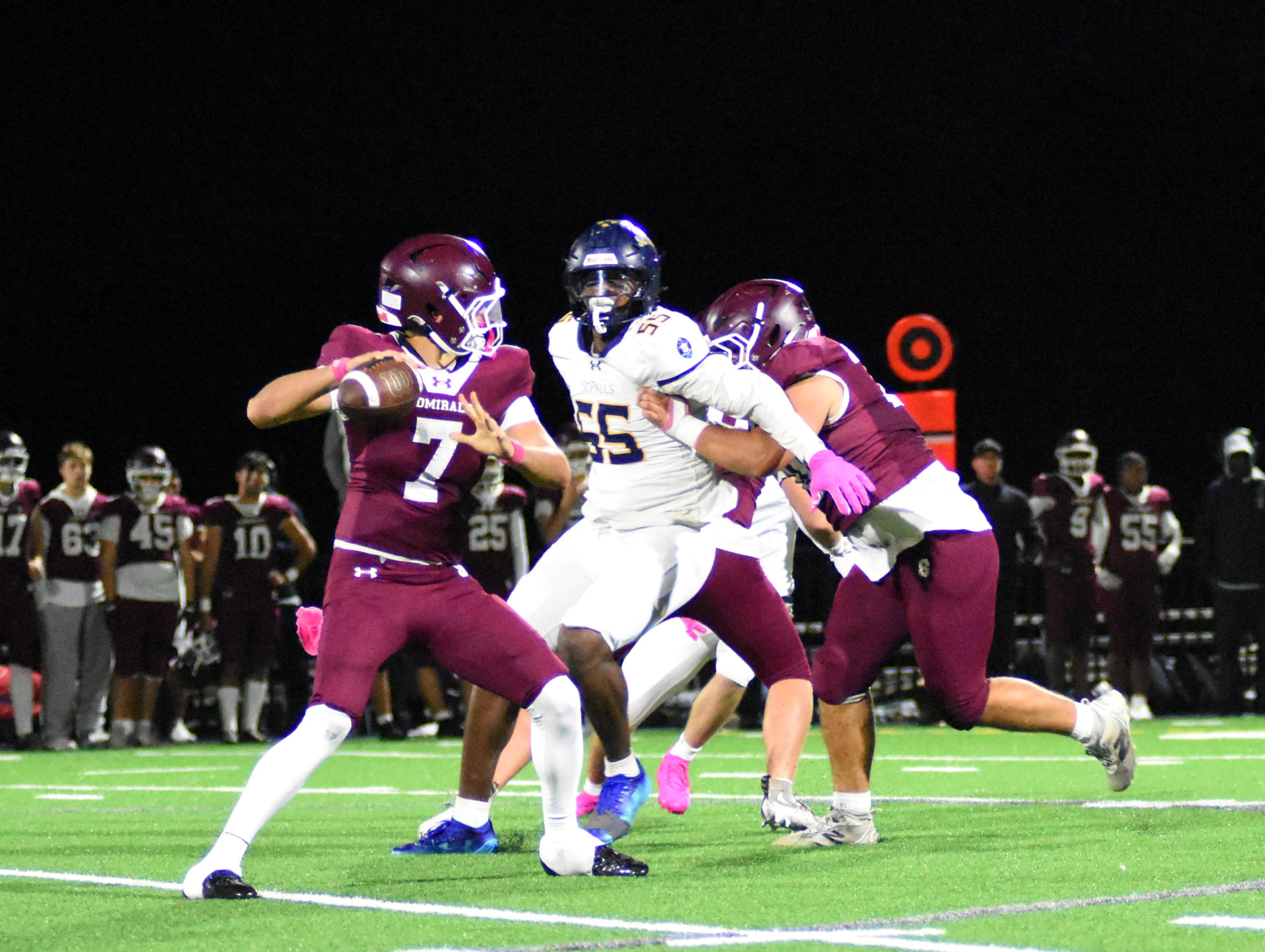 SP Football v. Severn action under the lights