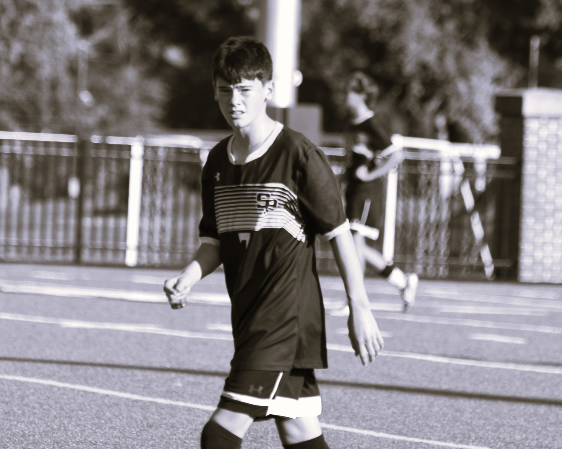 JV Crusaders soccer game action against BL