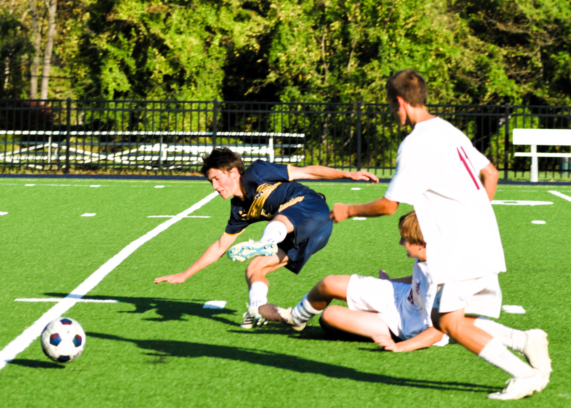 JV Crusaders soccer game action against BL
