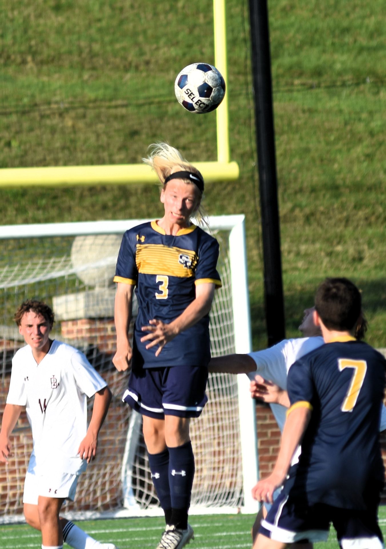 JV Crusaders soccer game action against BL
